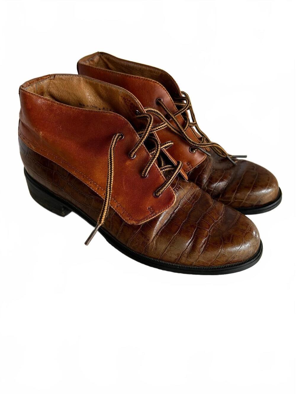 Ariat Croc Embossed Lace Up Chukka Boots Women's Size 6.5